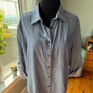 Brooks Brothers women's shirt. Size 14. Blue gray. 100% cotton